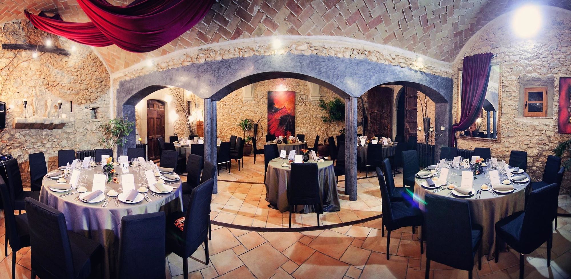Wedding banquet in the old wine cellar