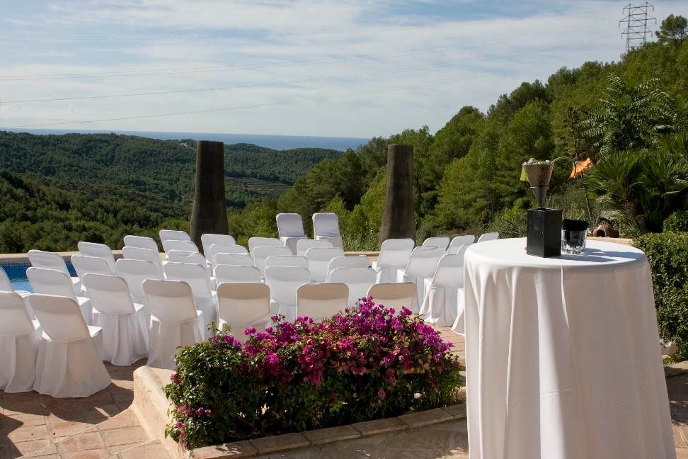 Outdoor ceremony with views