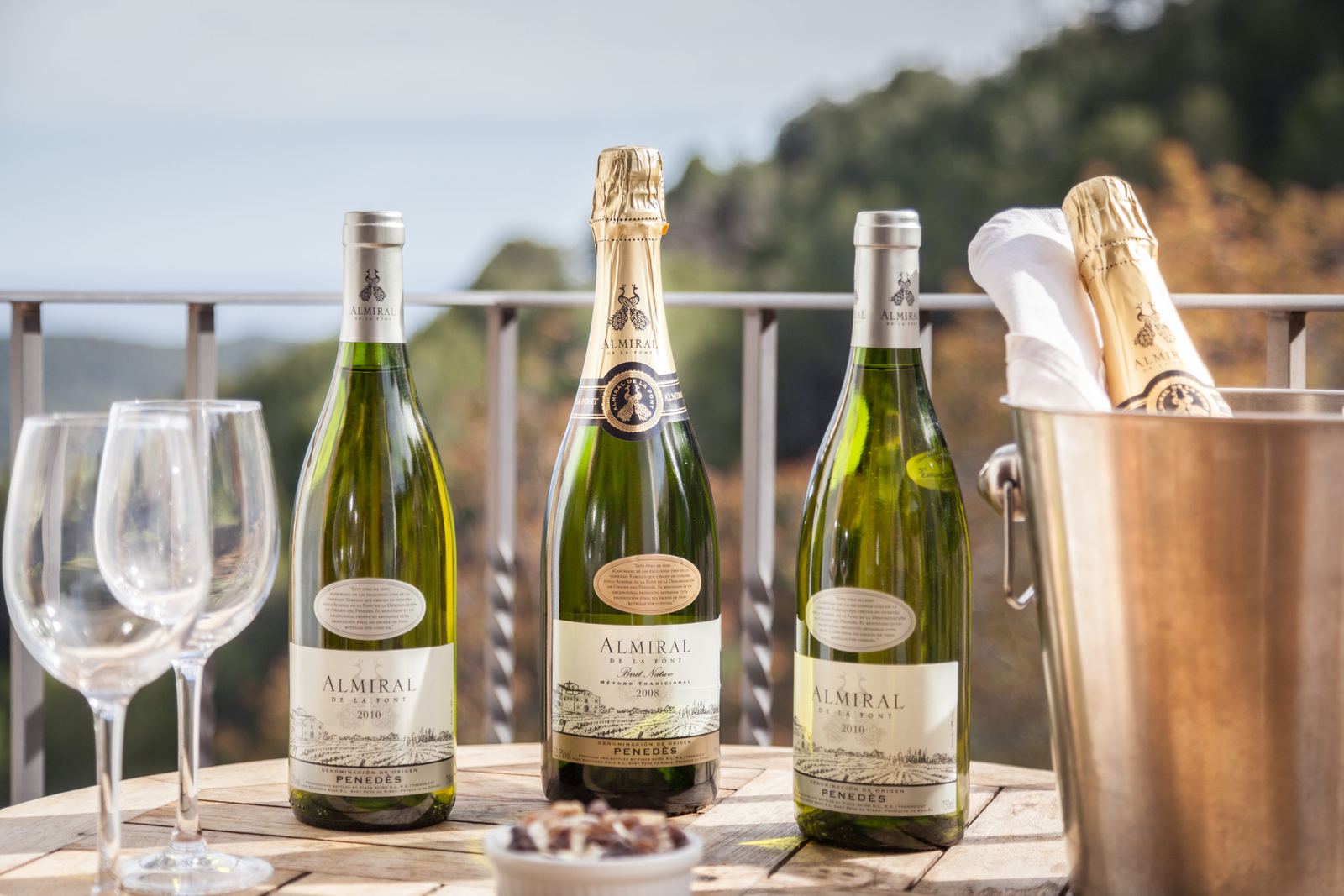 Vino y cava de Almiral de la Font con vistas a la finca